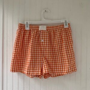 NWOT Orange gingham boxer shorts